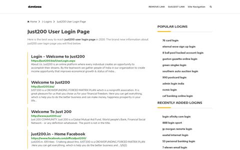 Just200 User Login Page ❤️ One Click Access - iLoveLogin