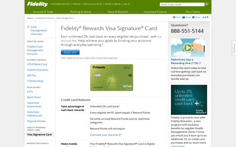 Fidelity Rewards Visa Signature Card - Fidelity Investments