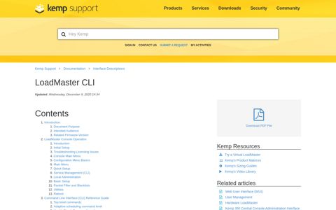LoadMaster CLI – Kemp Support
