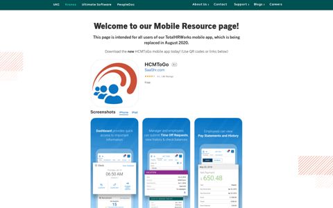 Welcome to our Mobile Resource page! | Kronos