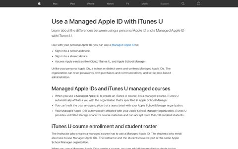 Use a Managed Apple ID with iTunes U - Apple Support