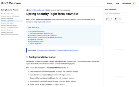 Spring security login form example - HowToDoInJava