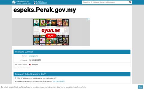 ▷ espeks.Perak.gov.my : eSPEKS - IPAddress.com