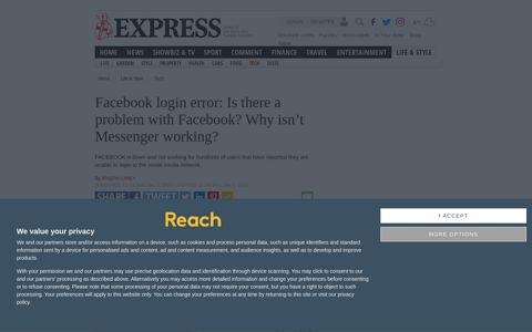 Facebook login error: Is there a problem with Facebook? Why ...