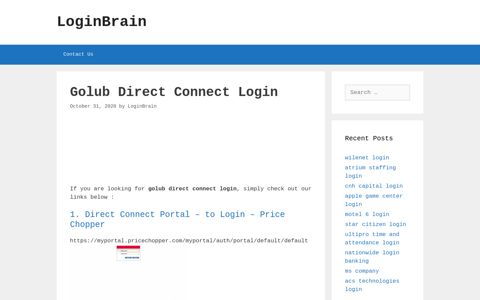 Golub Direct Connect - Direct Connect Portal - To Login ...