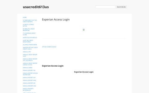 Experian Access Login - usacredit613us - Google Sites