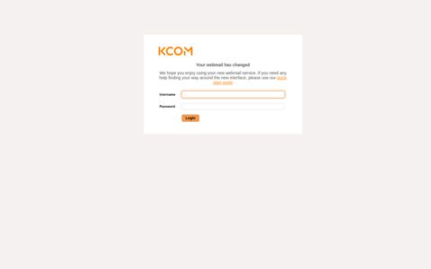 KCOM Webmail :: Welcome to KCOM Webmail