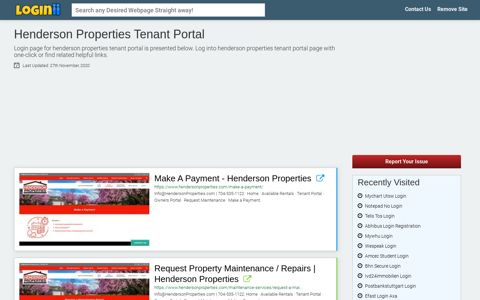 Henderson Properties Tenant Portal - Loginii.com
