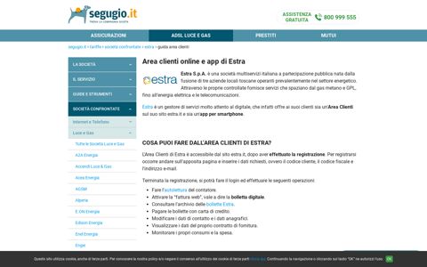Come funziona l'area clienti e l'app di Estra | Segugio.it