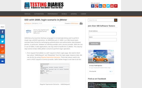 SAML JMeter Scenario to Implement SSO - Testing Diaries