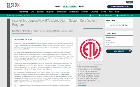 Intertek Introduces New ETL Listed Alarm System Certification ...