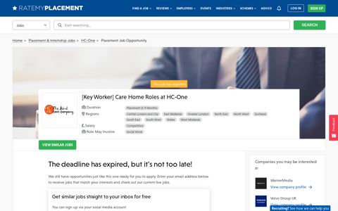 [Key Worker] Care Home Roles at HC-One | RateMyPlacement