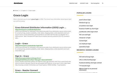 Graco Login ❤️ One Click Access