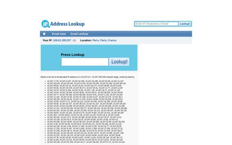 List of allocated IP addresses in 10.247.0.0 - 10.247.255.255 ...
