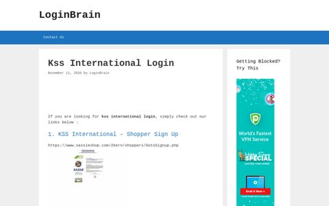 kss international login - LoginBrain