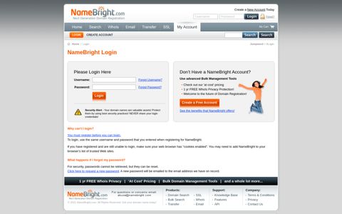 Login - NameBright