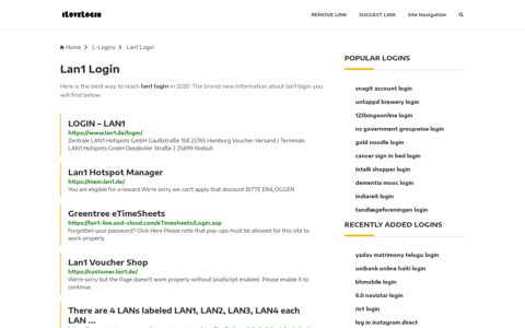 Lan1 Login ❤️ One Click Access - iLoveLogin
