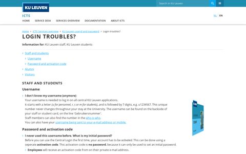 Login troubles? – ICTS - KU Leuven