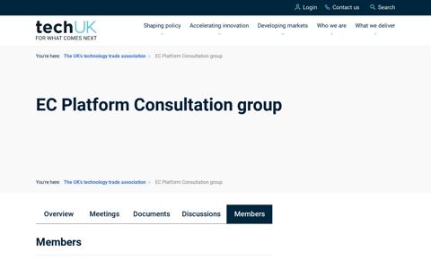 EC Platform Consultation group - techUK