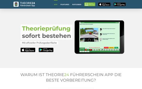THEORIE24: Startseite - Die Führerschein App