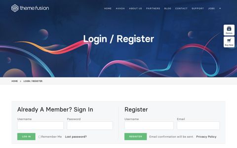 Login / Register - ThemeFusion | Avada Website Builder