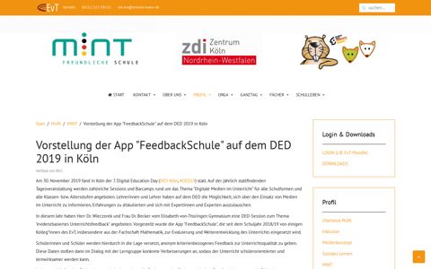Vorstellung der App "FeedbackSchule" auf dem DED 2019 in ...