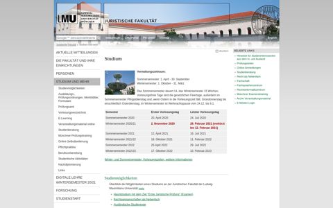 Studium - Juristische Fakultät - LMU München