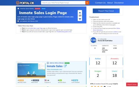 Inmate Sales Login Page - Portal-DB.live