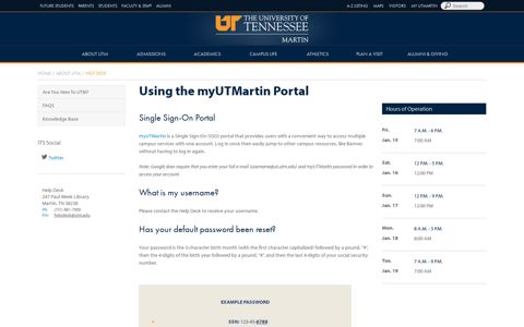 Using the myUTMartin Portal | Help Desk - UTM.edu