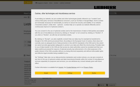 Liebherr-Shop Employee portal - Liebherr
