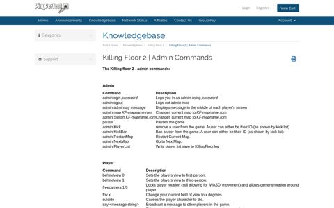 Killing Floor 2 | Admin Commands - Knowledgebase ...
