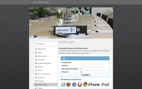 Kunden-Login | KLG Rhein Neckar