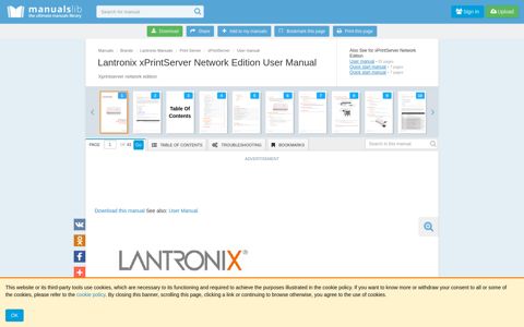 LANTRONIX XPRINTSERVER NETWORK EDITION USER ...