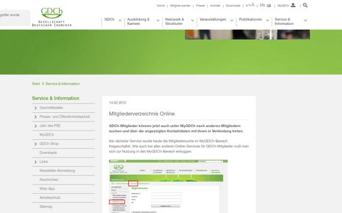 Mitgliederverzeichnis Online - Gesellschaft Deutscher Chemiker
