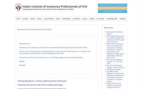 Indian Institute of Insolvency Professionals of ICAI - Home