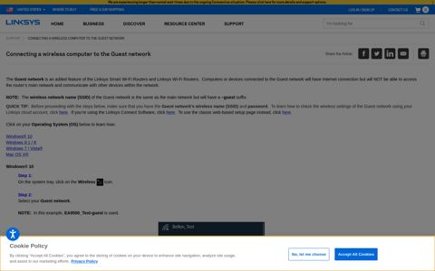 Connecting a wireless computer to the Guest network - Linksys