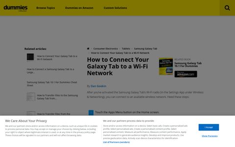 How to Connect Your Galaxy Tab to a Wi-Fi Network - dummies