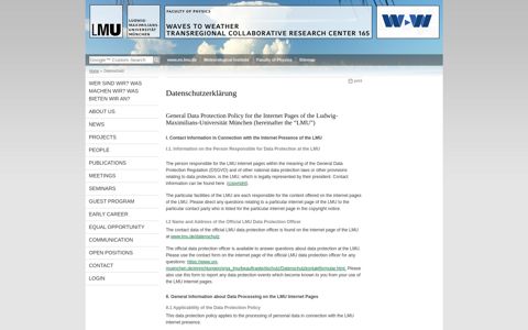 Datenschutzerklärung - Waves to Weather - LMU Munich