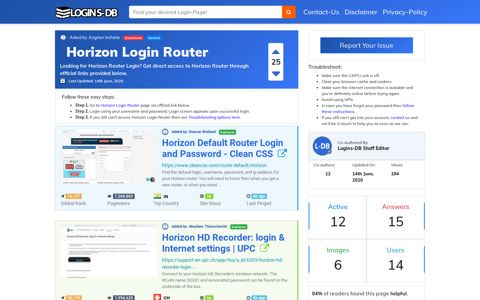 Horizon Login Router - Logins-DB