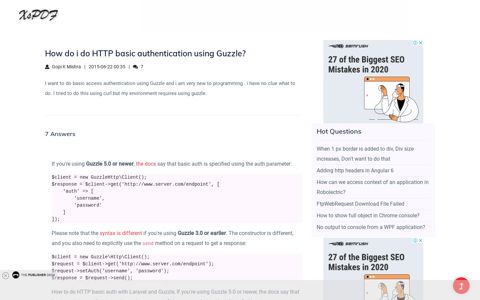 How do i do HTTP basic authentication using Guzzle?