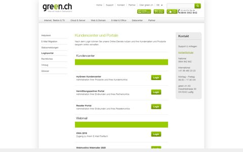 Loginportal - Green.ch