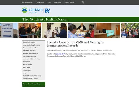 Student Health Center at Lehman College -I Need a Copy of ...