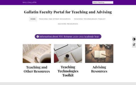 Gallatin Faculty Portal for Teaching and Advising