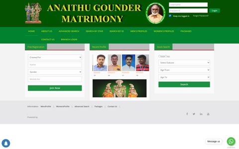 Anaithu Gounder Matrimony