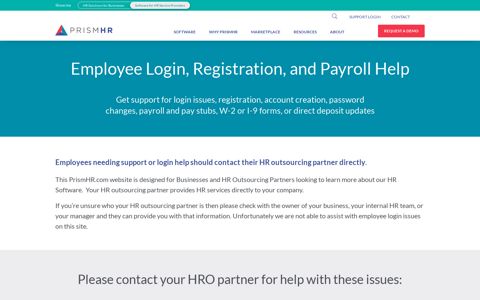 Employee Portal Login Help | PrismHR