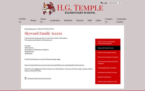 Skyward Family Access – Parent Resources – H.G. Temple ...