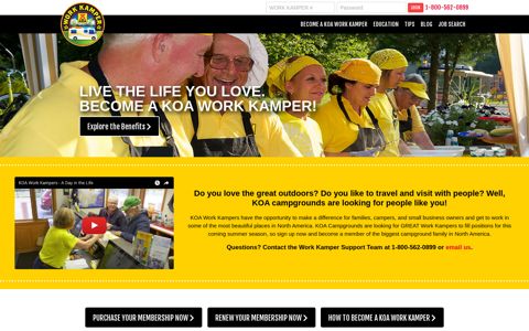 Work At KOA: Find Workamper Jobs, Workamping, Work Kamper
