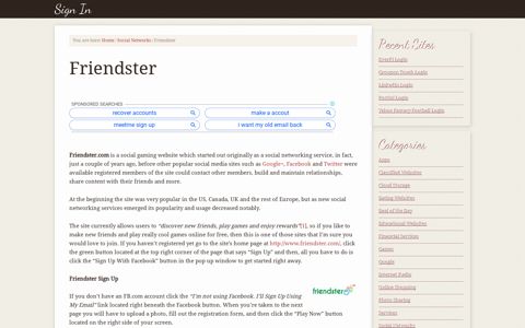 Friendster Login – www.Friendster.com Sign In Page - Signin.co