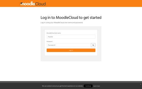 Log in to MoodleCloud to get started