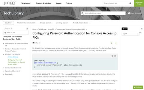 Configuring Password Authentication for Console Access to ...